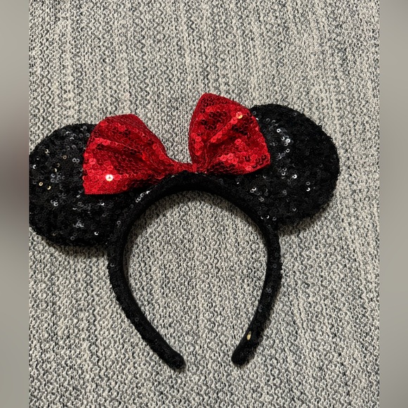 Disney Accessories - Disney Parks black with red bow Minnie Ears
